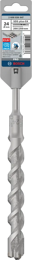 PRO SDS plus-5X Hamerboor, 24 x 200 x 250 mm