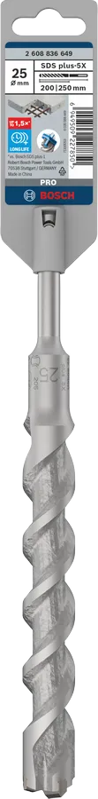PRO SDS plus-5X Hamerboor, 25 x 200 x 250 mm
