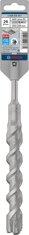 PRO SDS plus-5X Hamerboor, 26 x 200 x 250 mm