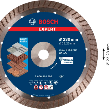 EXPERT MultiMaterial diamant doorslijpschijf, 230 x 22,23 x 2,4 x 15 mm