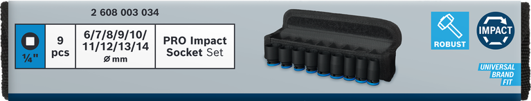 Dopsleutelset 3/8" – 7–19 mm – 9-delig