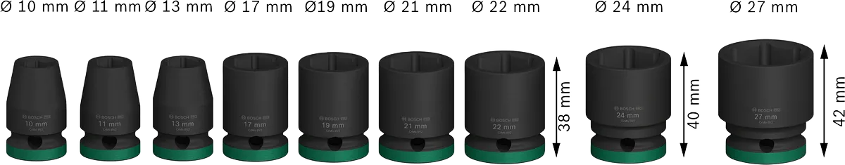 Dopsleutelset 3/8" – 7–19 mm – 9-delig