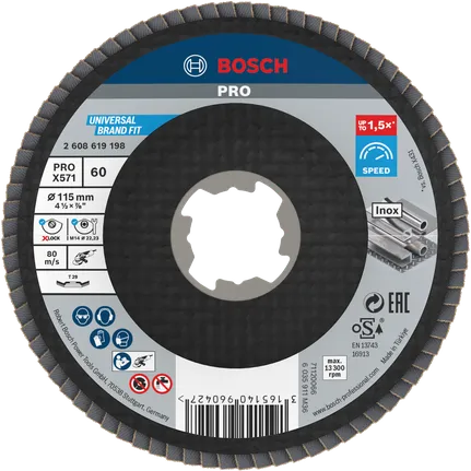 PRO X571 Lamellenschuurschijf Haaks 115 mm G60 X-Lock