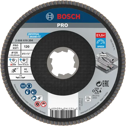 PRO X571 Lamellenschuurschijf Haaks 125 mm G120 X-Lock