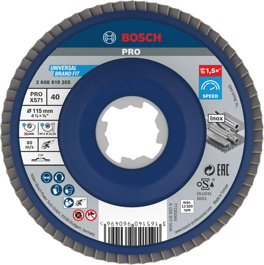 Bosch PRO X571 lamellenschijf 115 mm G40 X-Lock