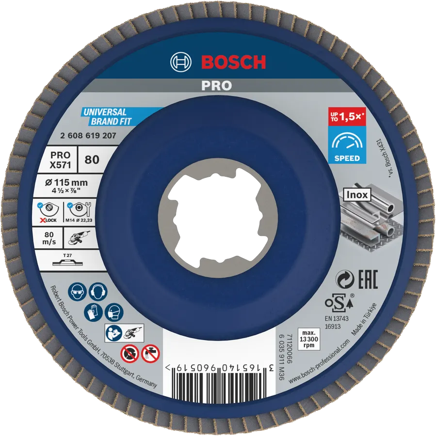 Bosch PRO X571 lamellenschijf 115 mm G80 X-Lock