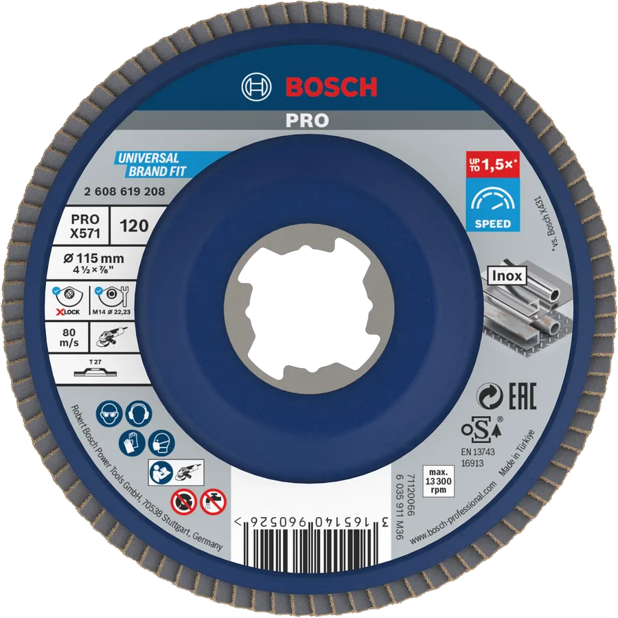 Bosch PRO X571 lamellenschijf 115 mm G120 X-Lock