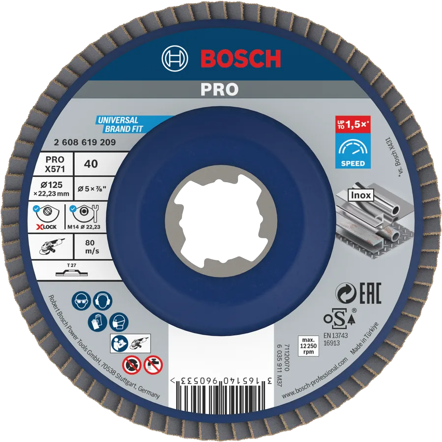 Bosch PRO X571 lamellenschijf 125 mm G40 X-Lock