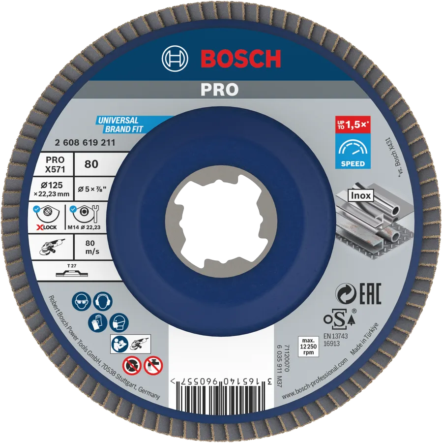 Bosch PRO X571 lamellenschijf 125 mm G80 X-Lock