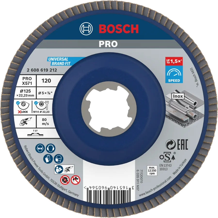 Bosch PRO X571 lamellenschijf 125 mm G120 X-Lock