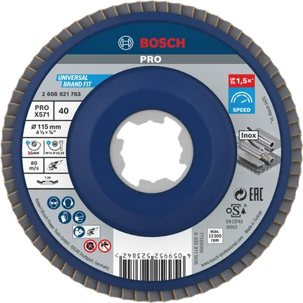 PRO X571 Lamellenschuurschijf Haaks 115 mm G40 X-Lock