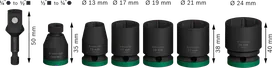 Bosch PRO Impact doppenset met adapter 1/2″ – 7-delig