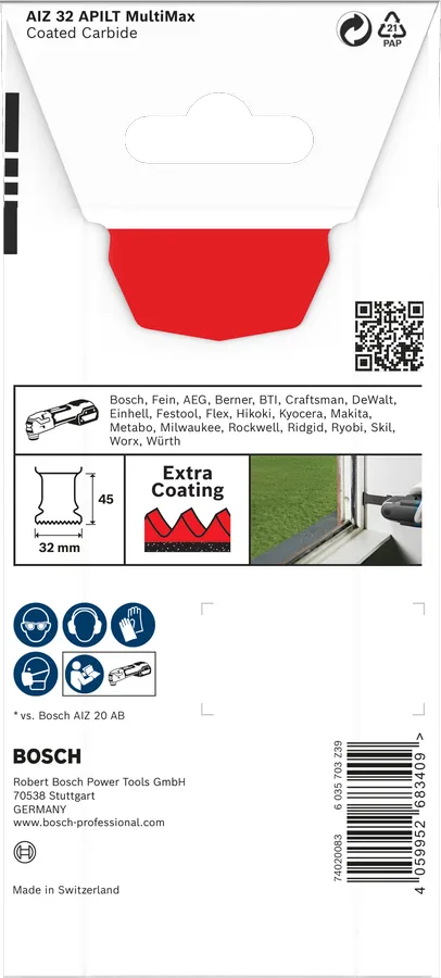 Bosch EXPERT MultiMax AIZ 32 APILT Multitool Zaagblad 32 x 45 mm – 5 stuks