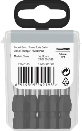 Bosch PRO PZ2 Impact Bit – 55 mm (15-delig)