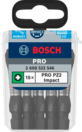 Bosch PRO PZ2 Impact Bit – 55 mm (15-delig)