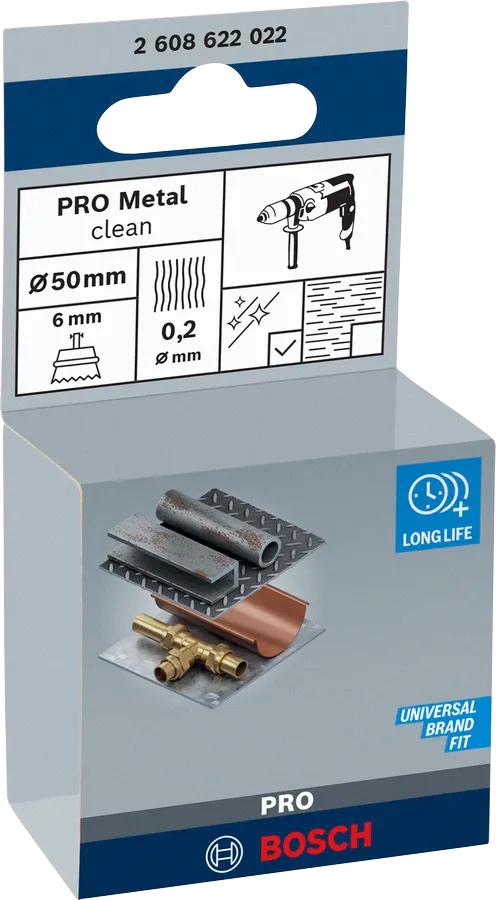 Bosch PRO Metal Clean komborstel, rechte schacht