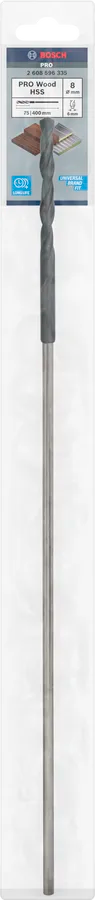 PRO Wood HSS Installatieboor 8 x 75 x 400 mm