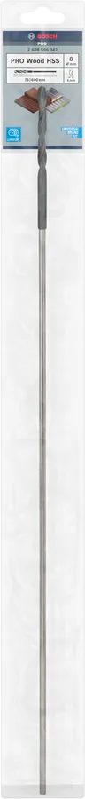 PRO Wood HSS Installatieboor 8 x 75 x 600 mm