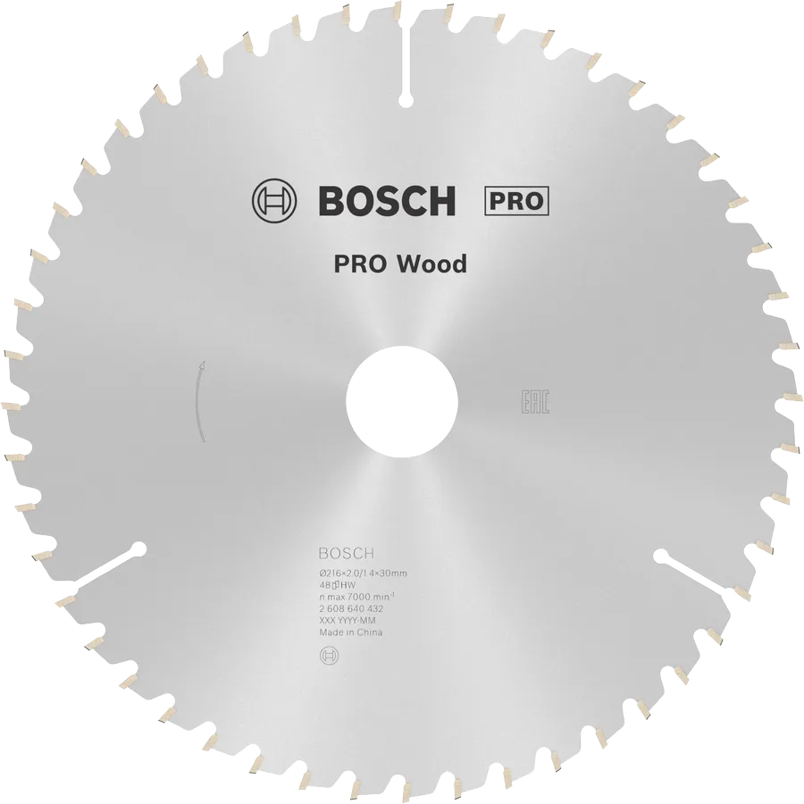 Bosch PRO Wood cirkelzaagblad 216 x 2 x 30 mm, T48