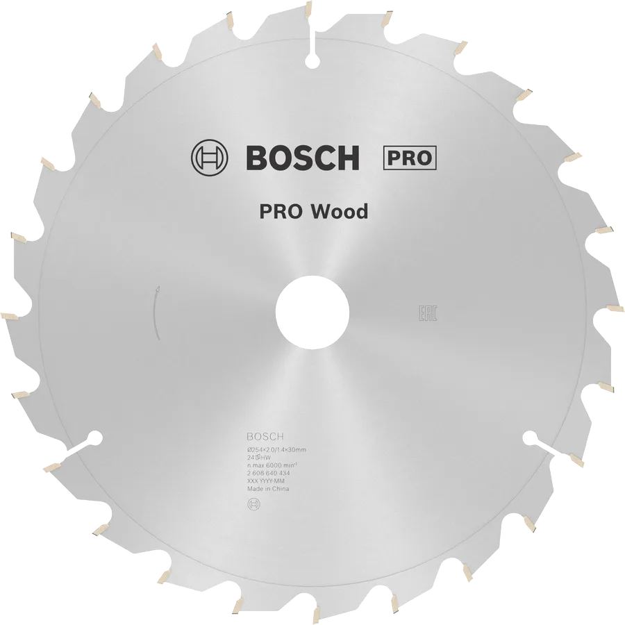 Bosch PRO Wood cirkelzaagblad, 254 x 2 x 30 mm, T24