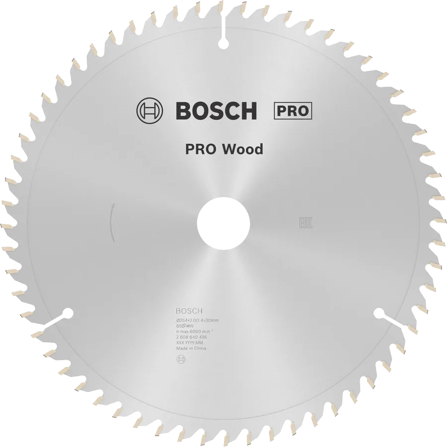 Bosch PRO Wood cirkelzaagblad, 254 x 2/1,4 x 30 mm, T60
