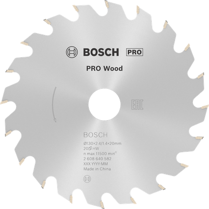 PRO Wood cirkelzaagblad, 130 x 2,4 x 20 mm, T20