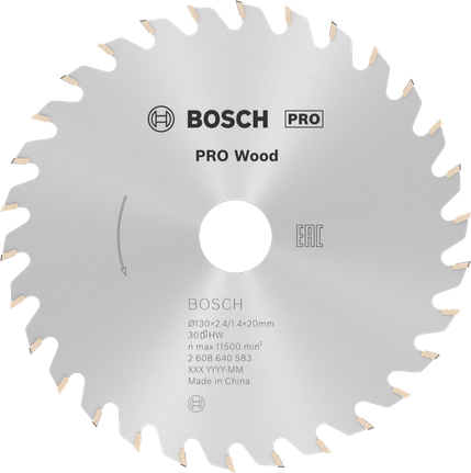 PRO Wood Cirkelzaagblad, 130 x 2,4 x 20 mm, T30