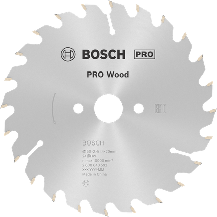 PRO Wood cirkelzaagblad, 150 x 2,4 x 20 mm, T24