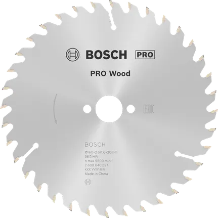 PRO Wood cirkelzaagblad, 160 x 2,6 x 20 mm, T36