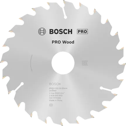 PRO Wood cirkelzaagblad, 165 x 2,6 x 30 mm, T24