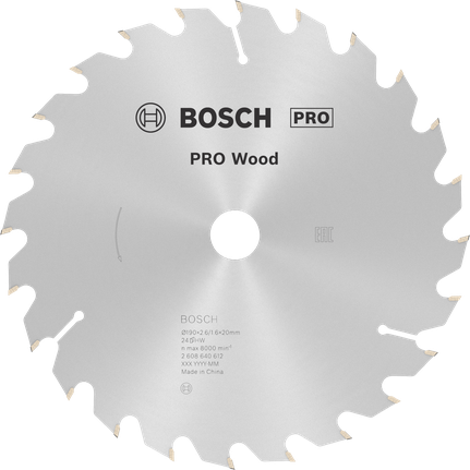 PRO Wood cirkelzaagblad, 190 x 2,6 x 20 mm, T24