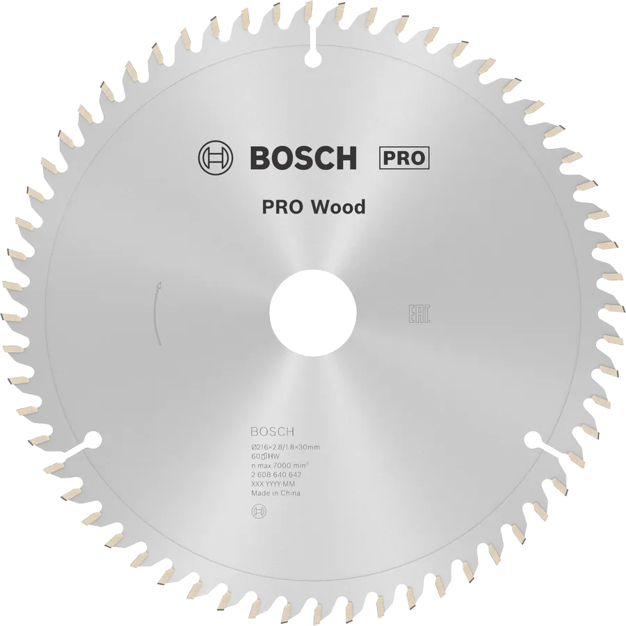 Bosch PRO Wood cirkelzaagblad, 216 x 2,8 x 30 mm, T60