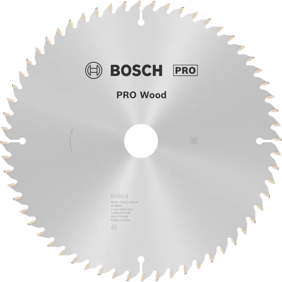 Bosch PRO Wood cirkelzaagblad, 250 x 3,2 x 30 mm, T60