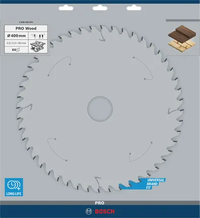 Bosch PRO Wood Cirkelzaagblad 400 x 3,5 x 30 mm, T60