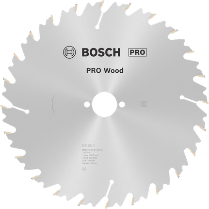 Bosch PRO Wood Cirkelzaagblad 250 x 3,2 x 30 mm, T24
