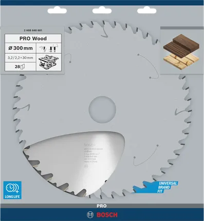 Bosch PRO Wood Cirkelzaagblad 300 x 3,2 x 30 mm, T28