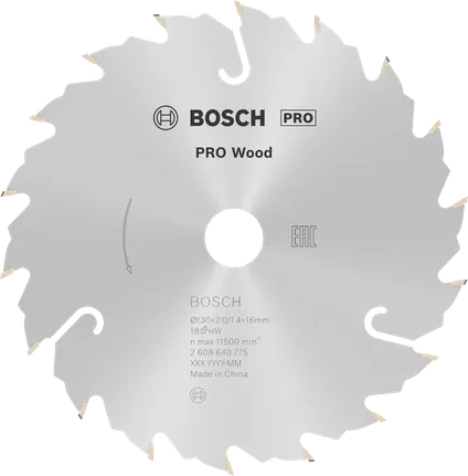 Bosch PRO Wood cirkelzaagblad, 130 x 2 x 16 mm, T18