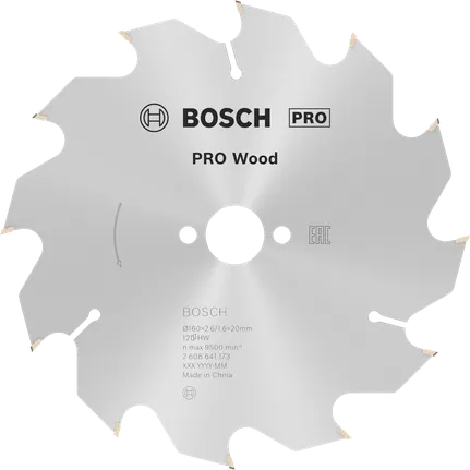 Bosch PRO Wood cirkelzaagblad, 160 x 2,6 x 20 mm