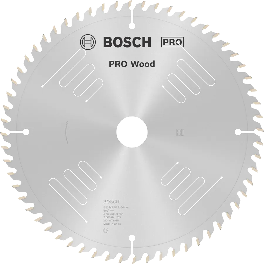 Bosch PRO Wood cirkelzaagblad, 254 x 3,2 x 30 mm, T60