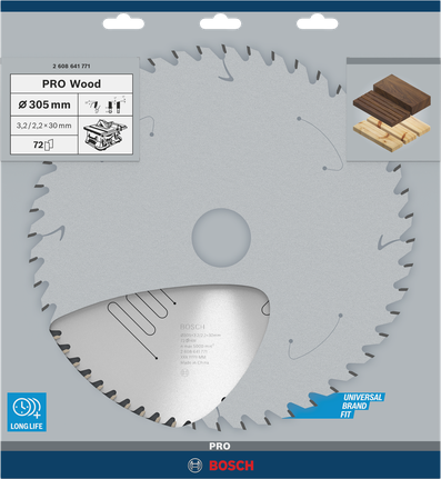 Bosch PRO Wood Cirkelzaagblad 305 x 3,2 x 30 mm, T72