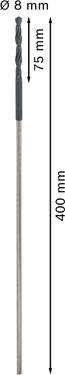 Installatieboor 8 mm x 400 mm