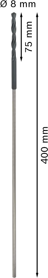 PRO Wood HSS Installatieboor 8 x 75 x 400 mm