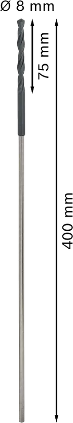PRO Wood HSS Installatieboor 8 x 75 x 400 mm