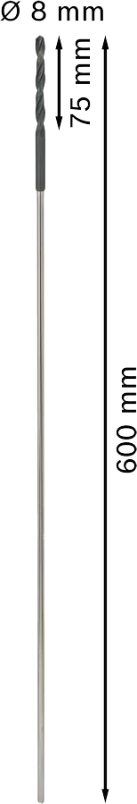 PRO Wood HSS Installatieboor 8 x 75 x 600 mm