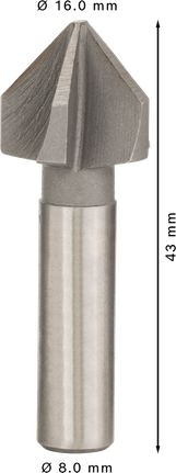 PRO Steel HSS verzinkboor, 16 x 43 mm, M8