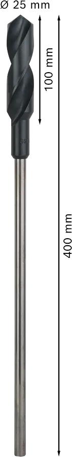PRO Wood HSS Installatieboor 25 x 100 x 400 mm