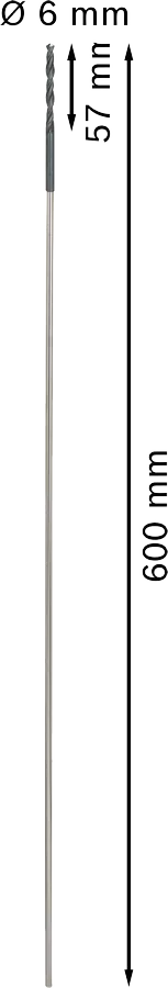 PRO Wood HSS Installatieboor 6 x 57 x 600 mm