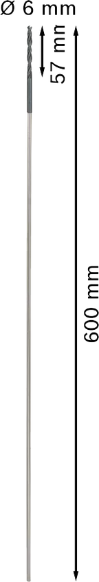 PRO Wood HSS Installatieboor 6 x 57 x 600 mm