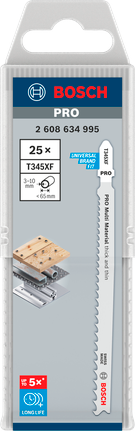 Bosch PRO Multi Material thick and thin T345XF Decoupeerzaagblad