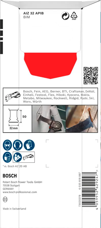 Bosch PRO AIZ 32 APIB Invalzaagblad 32 x 50 mm – 5 stuks